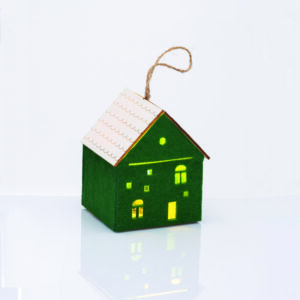 ^FELT HOUSE WOODEN ROOF ΠΡΑΣΙΝΟ 1 MINI LED ΔΙΑΚ ΘΕΡΜΟ ΛΑΜΠ ΜΠΑΤ 3*AG10 (ΣΥΜΠΕΡΙΛΑΜΒ) 8*8*9