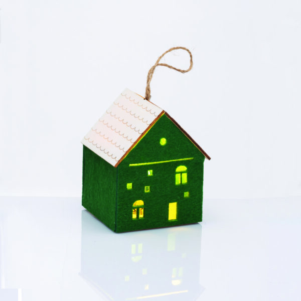 ^FELT HOUSE WOODEN ROOF ΠΡΑΣΙΝΟ 1 MINI LED ΔΙΑΚ ΘΕΡΜΟ ΛΑΜΠ ΜΠΑΤ 3*AG10 (ΣΥΜΠΕΡΙΛΑΜΒ) 8*8*9