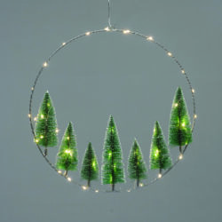 WREATH TREES ΔΙΑΚΟΣΜ ΚΡΕΜΑΣΤΟ 50 LED ΛΑΜΠ ΘΕΡΜΑ ΜΠΑΤ 3ΧΑΑ (ΔΕΝ ΣΥΜΠ) IP20  ΔΙΑΜ:40cm 30cm ΚΑΛ
