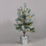 ^ “SNOW PINE TREE WITH RED CHERRY AND POT” 28 WW LED ΛΑΜΠΑΚ. IP20 3xAA ΥΨΟΣ 55cm Ø12