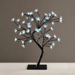 ^ "TREE WITH FLOWERS OF SILICONE"  36LED ΛΑΜΠΑΚ ΜΕ ΑΝΤΑΠΤΟΡΑ(24V DC)ΜΠΛΕ IP20 45cm 3m ΜΑΥΡΟ ΚΑΛΩΔΙΟ