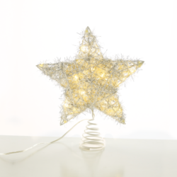 ^ "SILVER CONVEX STAR" 20 MINI WW LED ΛΑΜΠ. ΜΠΑΤ. 3ΧΑΑ