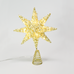 ^ "GOLD TINSEL THREAD STAR 1" 20 MINI WW LED ΛΑΜΠ. ΜΠΑΤ. 3ΧΑΑ