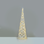 ^ "WHITE & SILVER CONE TREE" 30 MINI WW LED ΛΑΜΠ. ΜΠΑΤ. 3ΧΑΑ