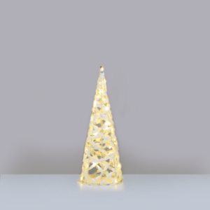 ^ "WHITE COTTON THREAD CONE TREE" 30 MINI WW LED ΛΑΜΠ. ΜΠΑΤ. 3ΧΑΑ