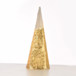 ^ "CHAMPAGNE GOLD & WHITE SEQUIN CONE TREE" 35 WW LED ΛΑΜΠ. ΜΠΑΤ. 3ΧΑΑ