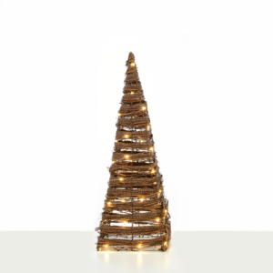 ^ "NATURAL RATTAN CONE TREE" 40 MINI WW LED ΛΑΜΠ. ΜΠΑΤ. 3ΧΑΑ