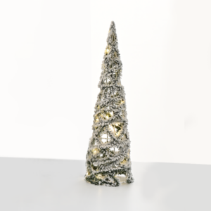^ "GREEN PINE NEEDLE CONE TREE" 40 MINI WW LED ΛΑΜΠ. ΜΠΑΤ. 3ΧΑΑ