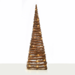 "NATURAL RATTAN CONE TREE" 50 MINI WW LED ΛΑΜΠ. ΜΠΑΤ. 3ΧΑΑ
