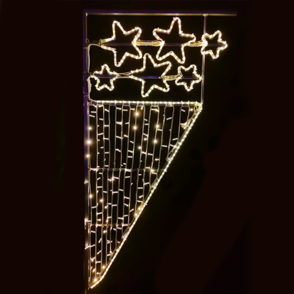 6 STARS WATERFALL 464LED ΕΠΙΣΤΗΛ ΣΧΕΔ. 8m ΜΟΝΟΚ 9
