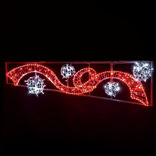 RIBBON BALLS ΑΡΙΣΤΕΡΟ 512LED ΣΧΕΔ 6m ΜΟΝΟΚ 16m ΛΑΜΠ ΣΕΙΡ KOKK&ΨΥΧΡ ΛΕΥΚ ΣΤΑΘ IP65 200x60 cm 1