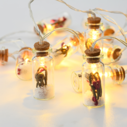 ”MINI GLASS BOTTLE" KOKKINO MOYPO 10 LED ΛΑΜΠΑΚ ΣΕΙΡΑ ΜΠΑΤΑΡ(2xΑΑ) ΘΕΡΜΟ ΛΕΥΚΟ IP20 135+30cm ΔΙΑΦΑΝ