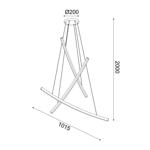 ^ΚΡΕΜΑΣΤΟ Φ/Σ LED 60W 3000K 4200LM NAAVA ΛΕΥΚΟ ΑΛΟΥΜΙΝΙΟ IP20 102X15X110CM - Image 2