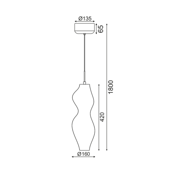 NETTO ΚΡΕΜΑΣΤΟ Φ/Σ LED 20W 3000K 1600LM 360º ΑΚΡΥΛΙΚΟ D16ΧH180CM CARYATID - Image 2