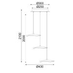 ΚΡΕΜΑΣΤΟ Φ/Σ LED 15W 3000K 1050LM NINFEA ΟΡΕΙΧΑΛΚΟ ΜΕΤ/ΚΟ IP20 D43XH210CM - Image 2