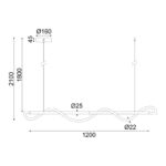 ΚΡΕΜΑΣΤΟ Φ/Σ LED 36W 3000K 2000LM KYMA ΜΑΥΡΟ ΜΕΤ/ΚΟ IP20 120Χ6XΗ215CM - Image 2