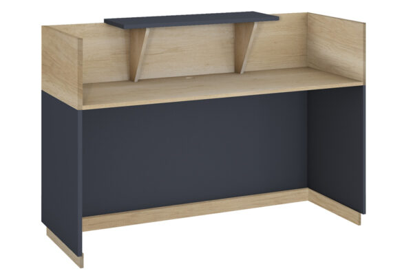 Γραφείο reception Lotus pakoworld σε χρώμα φυσικό - ανθρακί 180x70x110εκ - Image 2