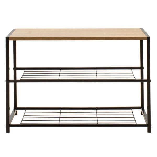 Παπουτσοθήκη Ramon pakoworld 6 ζευγών φυσικό-μαύρο 63x30x43εκ - Image 2