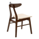 Καρέκλα Orlean pakoworld μπεζ ύφασμα-rubberwood καρυδί πόδι - Image 2