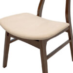 Καρέκλα Orlean pakoworld μπεζ ύφασμα-rubberwood καρυδί πόδι - Image 7