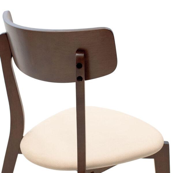 Καρέκλα Toto pakoworld μπεζ ύφασμα-rubberwood καρυδί πόδι - Image 5