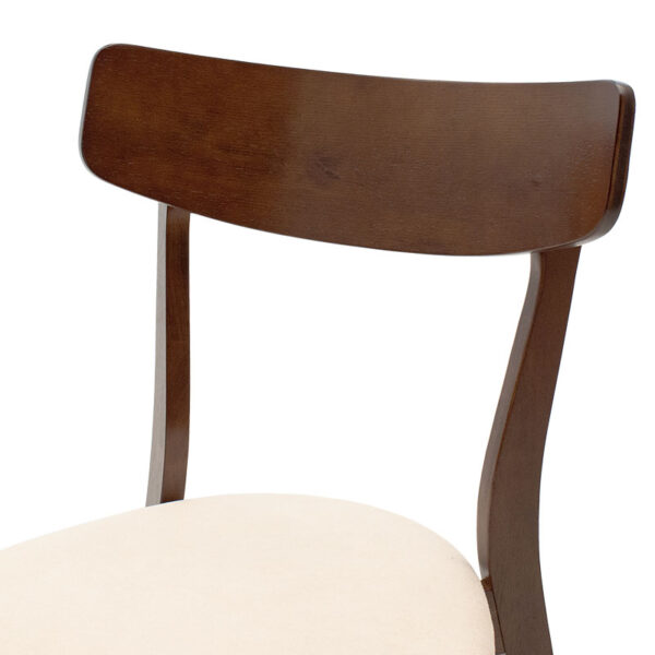 Καρέκλα Toto pakoworld μπεζ ύφασμα-rubberwood καρυδί πόδι - Image 6