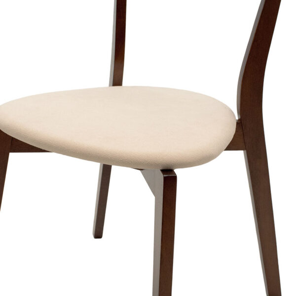 Καρέκλα Toto pakoworld μπεζ ύφασμα-rubberwood καρυδί πόδι - Image 7
