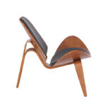 Πολυθρόνα Vilma pakoworld PU μαύρο- plywood καρυδί 90x73x75εκ - Image 4