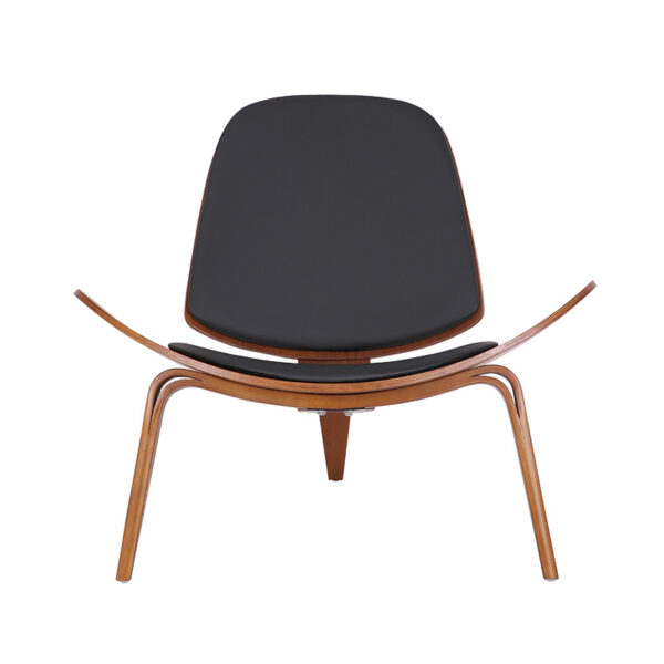 Πολυθρόνα Vilma pakoworld PU μαύρο- plywood καρυδί 90x73x75εκ - Image 6