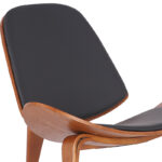 Πολυθρόνα Vilma pakoworld PU μαύρο- plywood καρυδί 90x73x75εκ - Image 10