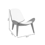 Πολυθρόνα Vilma pakoworld PU μαύρο- plywood καρυδί 90x73x75εκ - Image 12