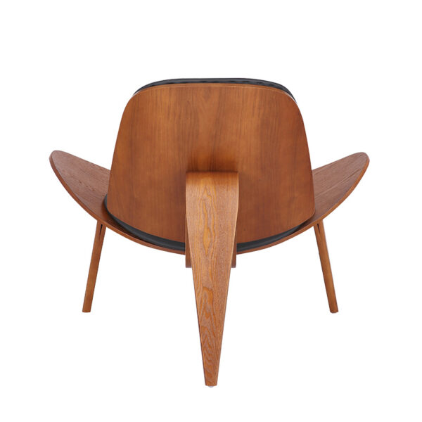 Πολυθρόνα Vilma pakoworld PU μαύρο- plywood καρυδί 90x73x75εκ - Image 3