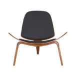 Πολυθρόνα Vilma pakoworld PU μαύρο- plywood καρυδί 90x73x75εκ - Image 7
