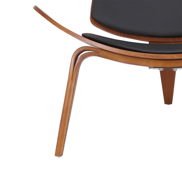 Πολυθρόνα Vilma pakoworld PU μαύρο- plywood καρυδί 90x73x75εκ - Image 9