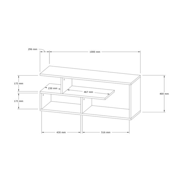 Έπιπλο τηλεόρασης Waldo pakoworld λευκό μελαμίνης 100x29,5x40εκ - Image 4