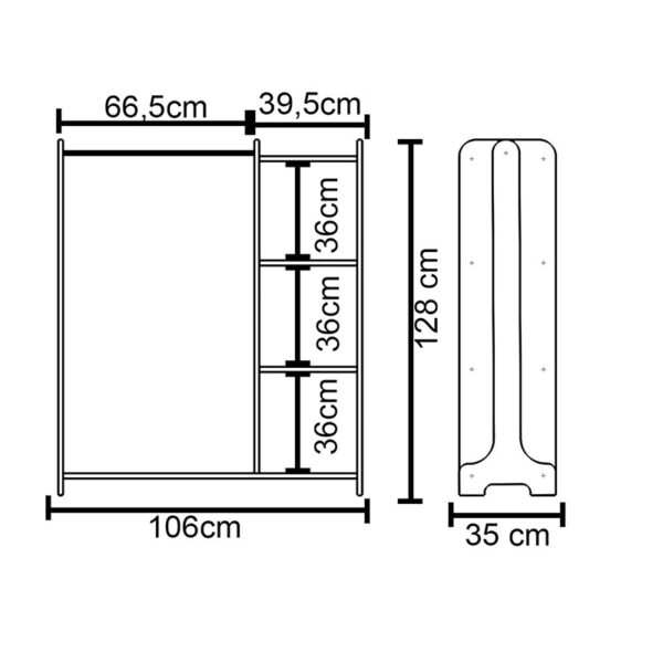 Έπιπλο εισόδου Renesme pakoworld ανοιχτό καρυδί 106x35x128εκ - Image 5