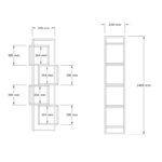 Βιβλιοθήκη Gridur pakoworld σε σκούρο καρυδί απόχρωση 44x29x140εκ - Image 5
