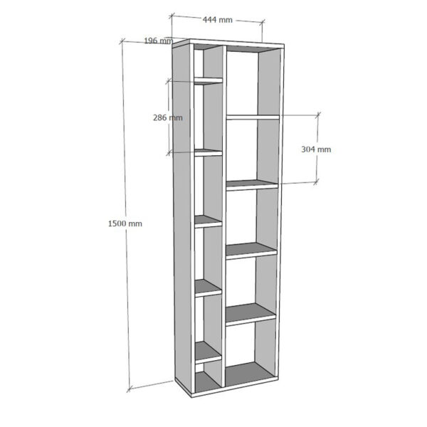 Βιβλιοθήκη Minicu pakoworld σε λευκή απόχρωση  44,4x19,6x150εκ - Image 6