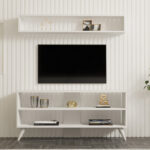 Σύνθετο σαλονιού Prestige pakoworld σε λευκή απόχρωση 120x29,6x50εκ - Image 3