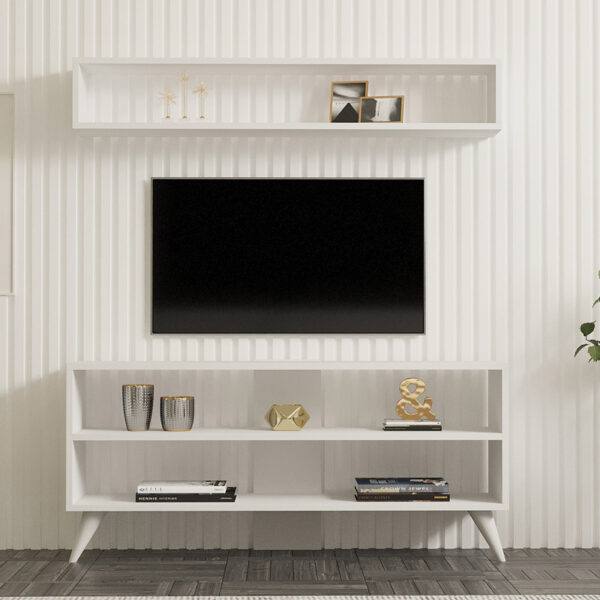 Σύνθετο σαλονιού Prestige pakoworld σε λευκή απόχρωση 120x29,6x50εκ - Image 3