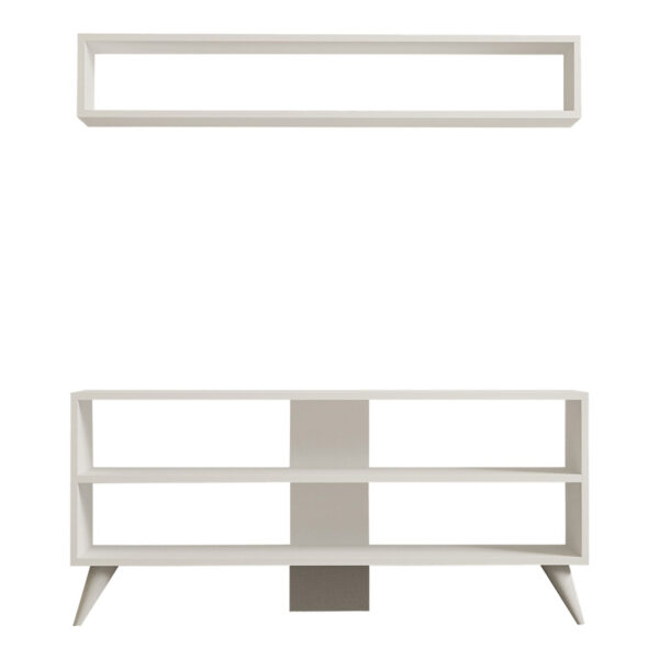 Σύνθετο σαλονιού Prestige pakoworld σε λευκή απόχρωση 120x29,6x50εκ - Image 5