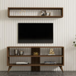 Σύνθετο σαλονιού Prestige pakoworld σε καρυδί απόχρωση 120x29,6x50εκ - Image 3
