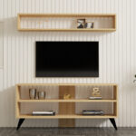 Σύνθετο σαλονιού Prestige pakoworld σε oak απόχρωση 120x29,6x50εκ - Image 4