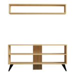 Σύνθετο σαλονιού Prestige pakoworld σε oak απόχρωση 120x29,6x50εκ - Image 5