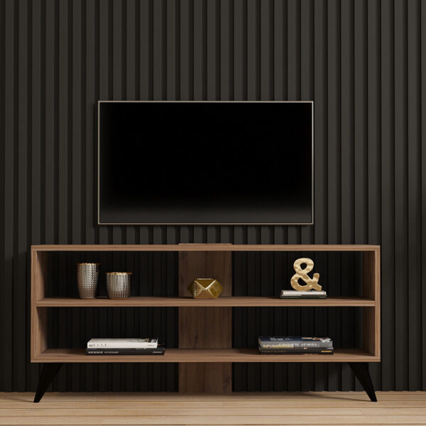 Έπιπλο τηλεόρασης Prestige pakoworld σε sonoma απόχρωση 120x29,6x50εκ - Image 3