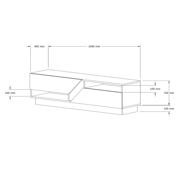 Έπιπλο τηλεόρασης Cogo pakoworld σε όψη τραβερτίνας 160x40x45εκ - Image 5