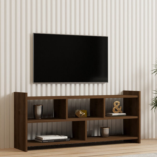 Έπιπλο τηλεόρασης Kapri pakoworld σε καρυδί απόχρωση 120x28x55εκ - Image 2