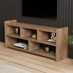Έπιπλο τηλεόρασης Kapri pakoworld σε sonoma απόχρωση 120x28x55εκ - Image 3