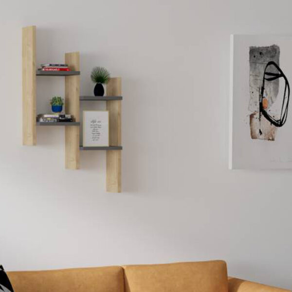 Ραφιέρα τοίχου Tabal pakoworld σε oak απόχρωση 49.4x14.5x85εκ - Image 2