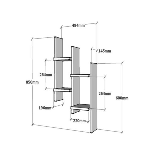 Ραφιέρα τοίχου Tabal pakoworld σε oak απόχρωση 49.4x14.5x85εκ - Image 3